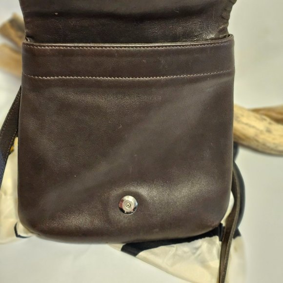 Vintage Coach Chelsea Dark Brown Leather Flap Crossbody Bag - Picture 7 of 8